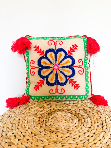 Vintage Embroidered Pillow