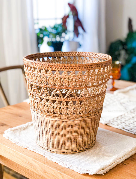 Vintage Rattan Basket