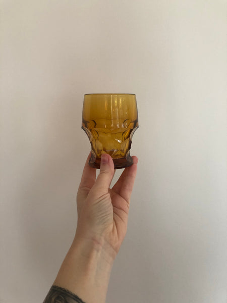 Vintage Amber Juice Glasses - Set of 6