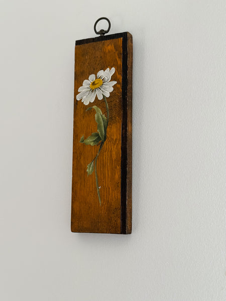 Vintage Wooden Hand Painted Flowers