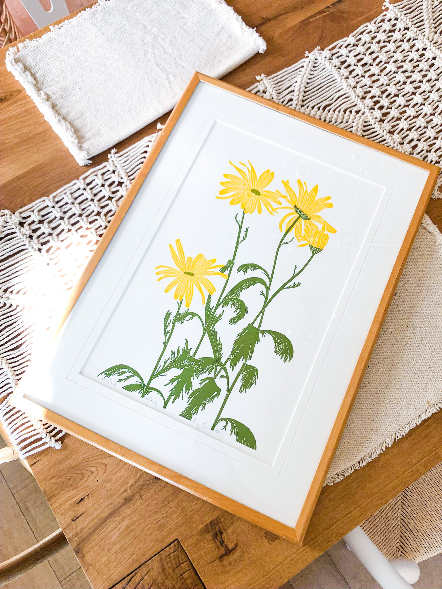 Vintage Framed Flower Print