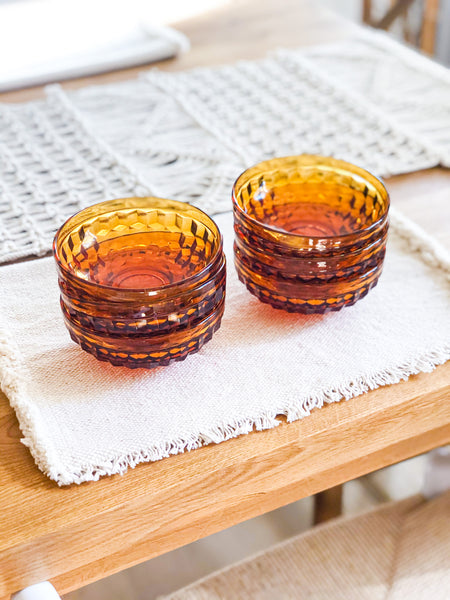 Vintage Amber Bowls - set of 6